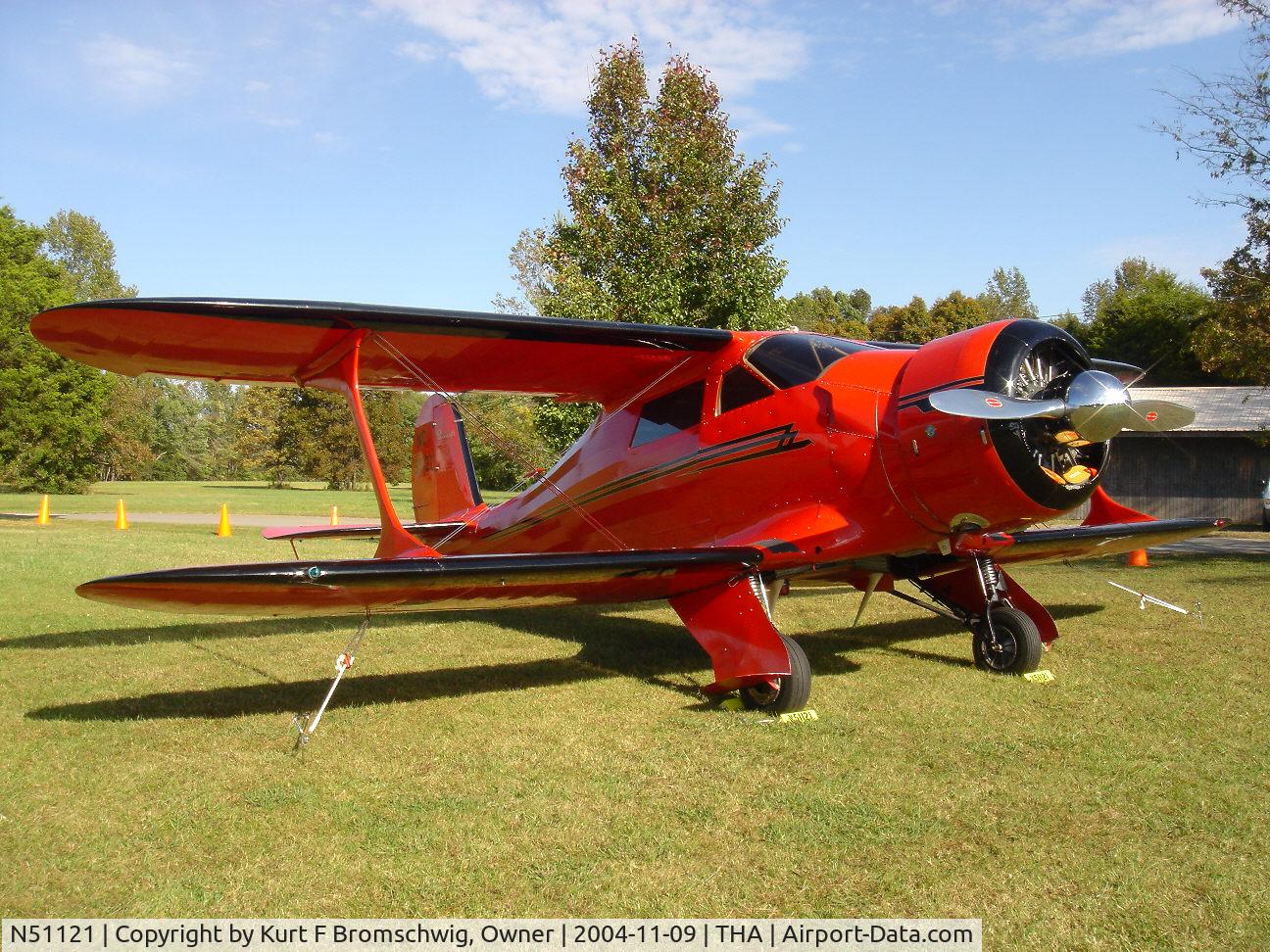 N51121, 1945 Beech D17S Staggerwing C/N 4914, 1943 Staggerwing N51121 at Tullahoma, TN 2004