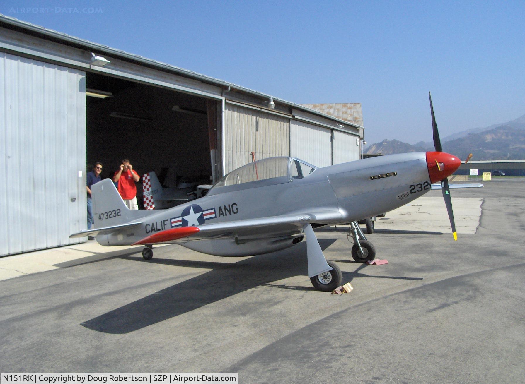 N151RK, 1998 North American TF-51 Replica C/N 060, 1998 Oliver TF-51 2 place LS6 Corvette 400 Hp engine