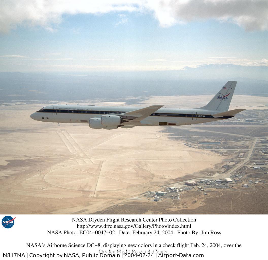 N817NA, 1969 Douglas DC-8-72 C/N 46082, NASA's Airborne Science DC-8 over Dryden Flight Research Center