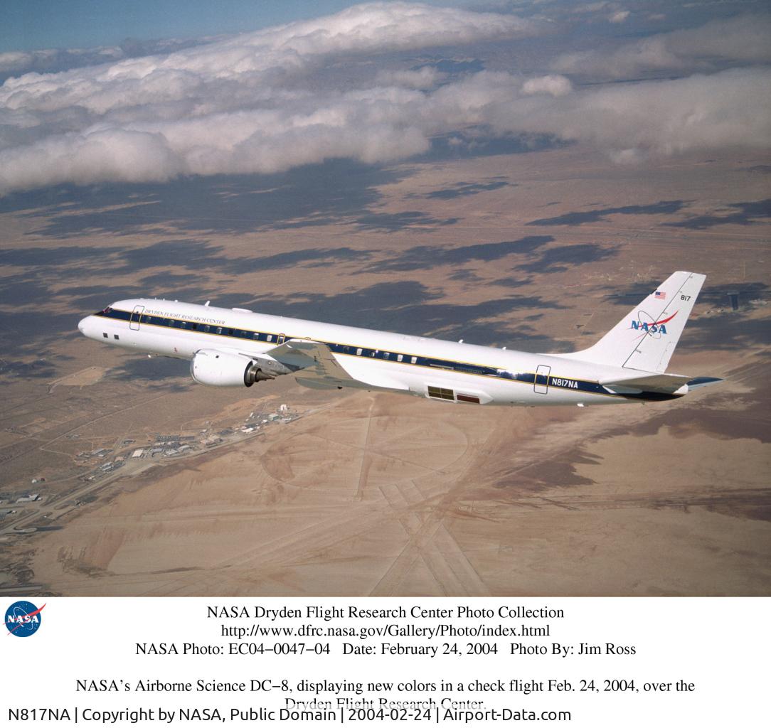 N817NA, 1969 Douglas DC-8-72 C/N 46082, DC-8 Airborne Lab in flight