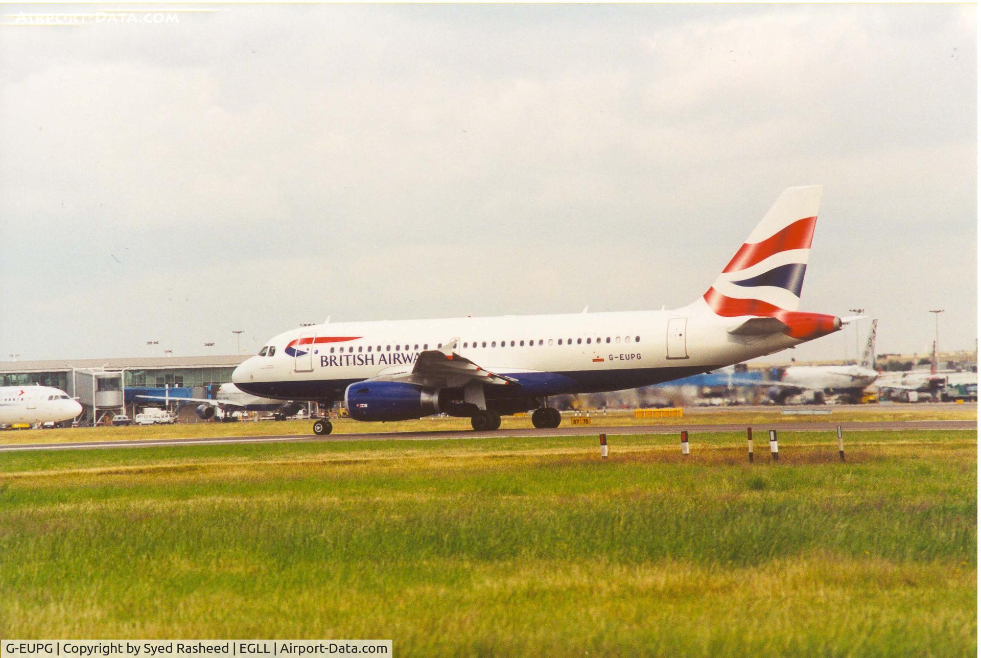 G-EUPG, 2000 Airbus A319-131 C/N 1222, British Airways A320 lining up RWY 27L