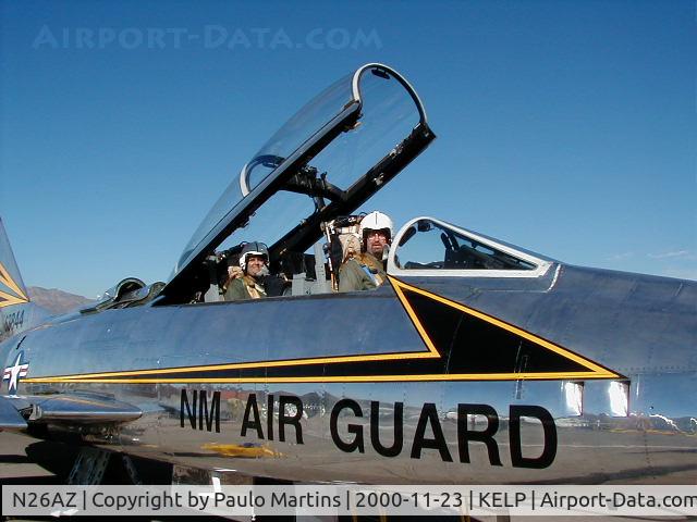 N26AZ, 1956 North American F-100F-10-NA Super Sabre C/N 56-3844 (243-120), Syed Rasheed In the Rear seat of the N26AZ prior to Mach 1 flight over MMCU