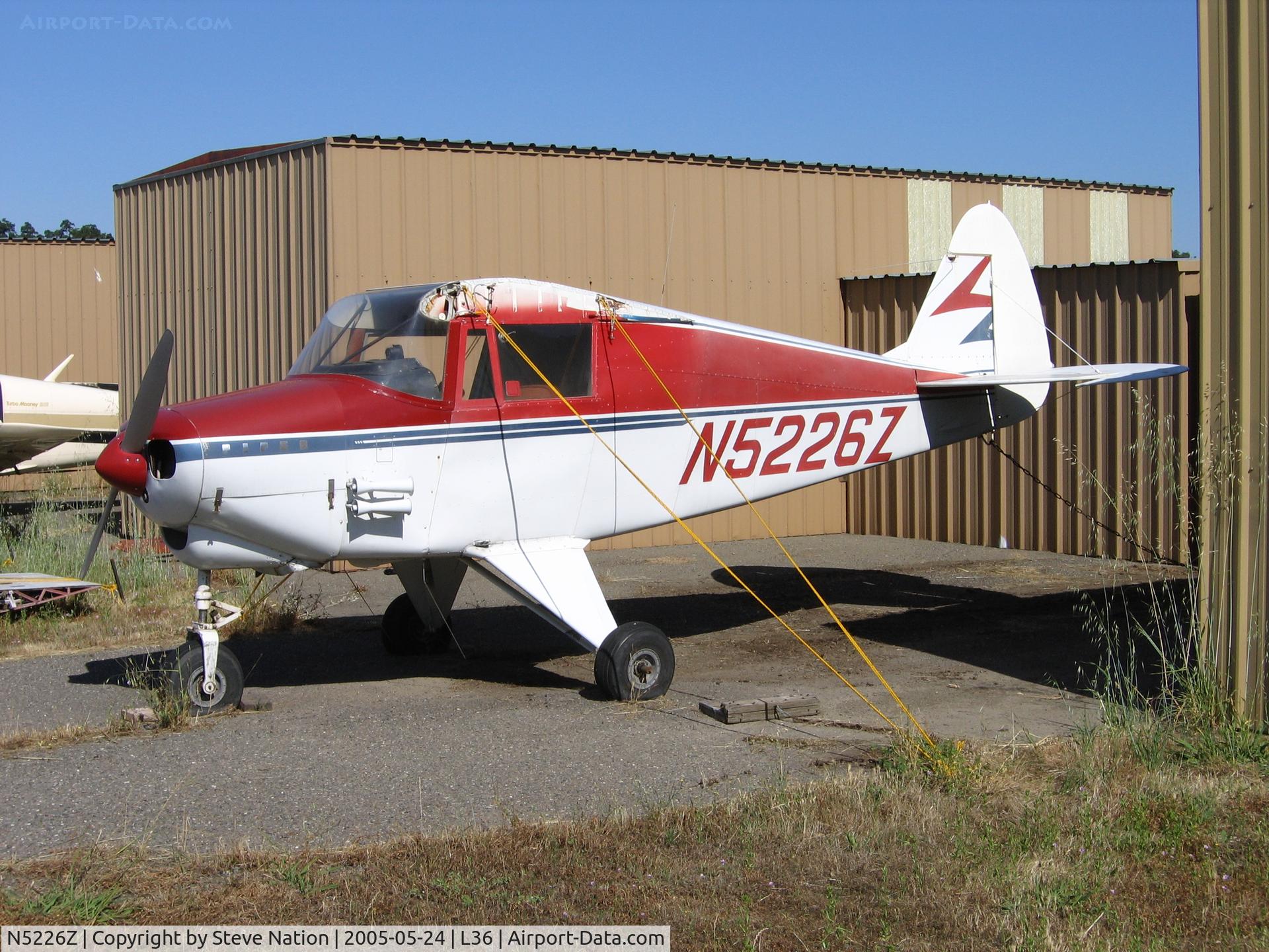 N5226Z, 1961 Piper PA-22-108 Colt C/N 22-8902, 1961 Piper PA-22-108 at Rio Linda Airport, CA sans wings!