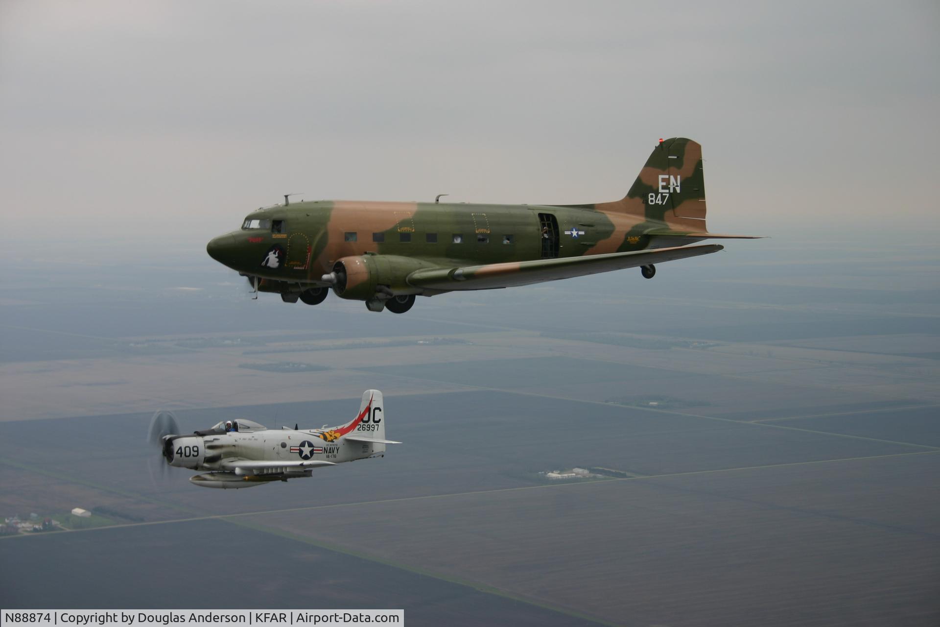 N88874, 1944 Douglas DC3C (C-47A) C/N 12693, Taken during Vietnam week at the Fargo Air Museum 2005