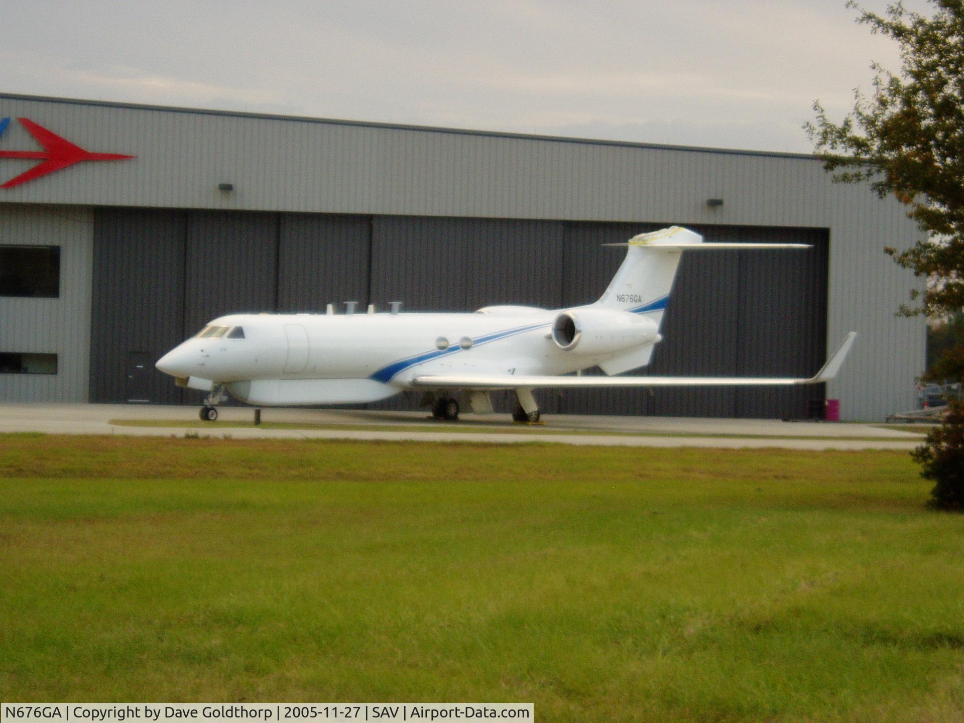 N676GA, 2002 Gulfstream Aerospace G-V C/N 676, Unusal radome underside, and satcoms on top