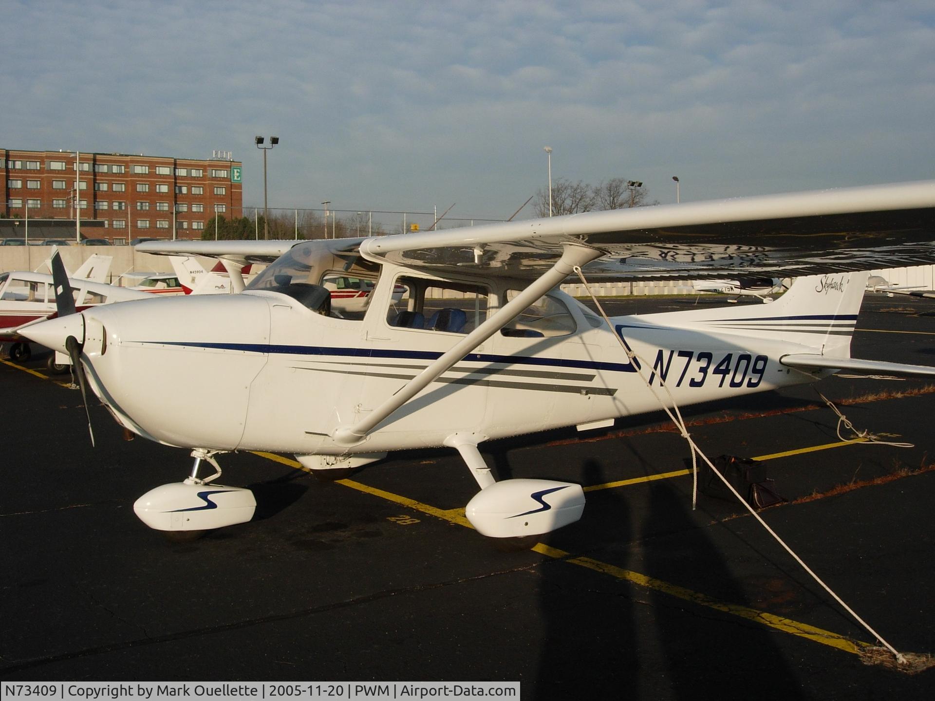 N73409, 1976 Cessna 172M C/N 17267437, Tied down, new engine, new paint, Portland International Jetport, Portland,ME