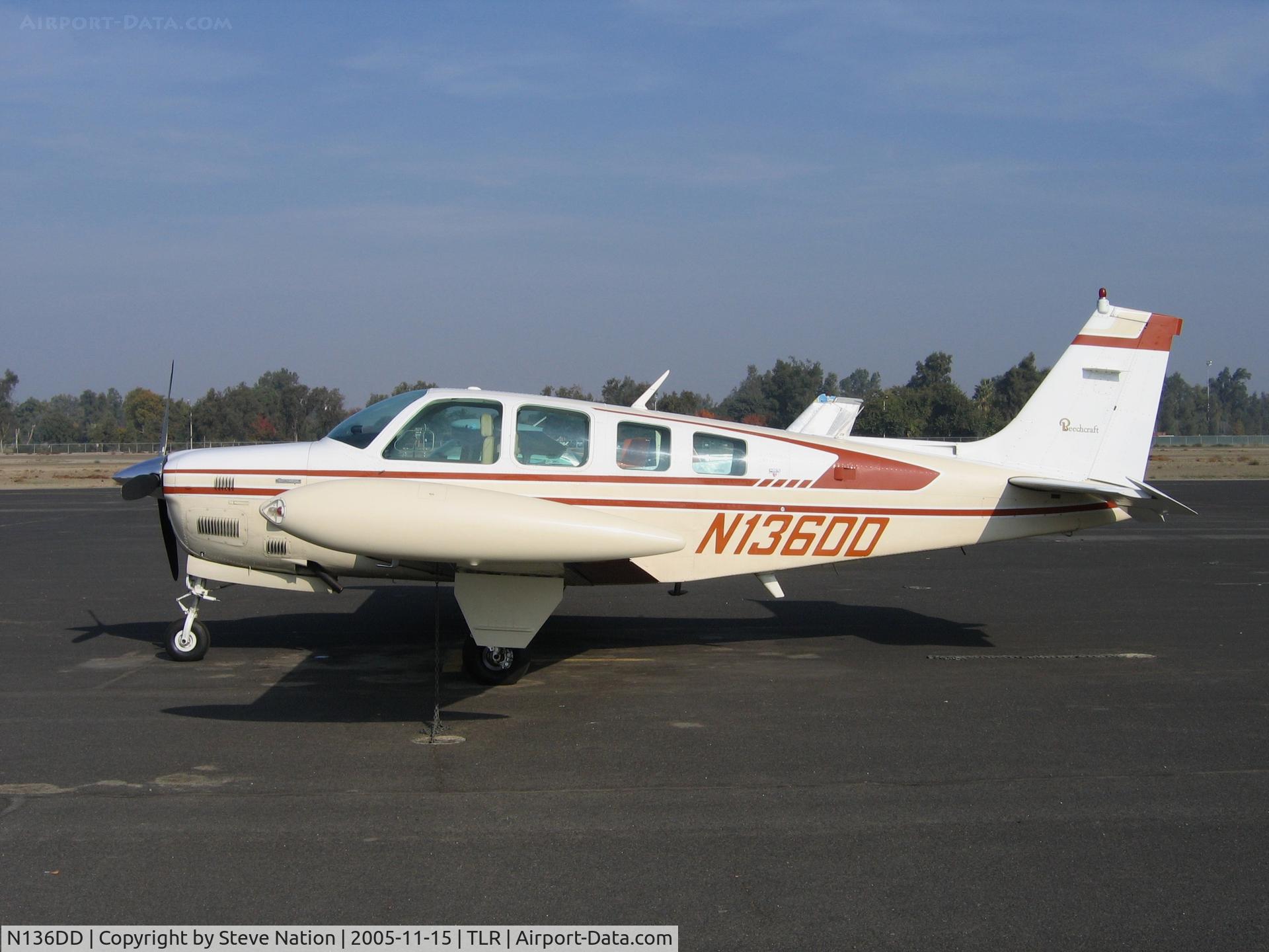 N136DD, 1981 Beech A36TC Bonanza 36 C/N EA-212, Pacific Ag Insurance Agency 1981 Beech A36TC at Mefford Field, Tulare, CA