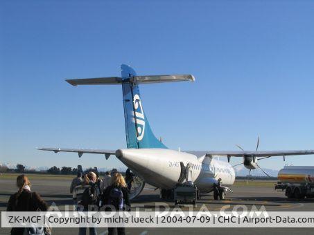 ZK-MCF, 1999 ATR 72-212A C/N 600, Boarding ATR 72-500 at Christchurch for the 55 minute ride to Dunedin