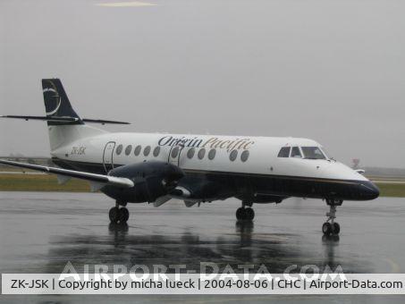ZK-JSK, 1994 British Aerospace Jetstream 41 C/N 41049, J41 of Origin Pacific arriving at Christchurch in torrential rainfalls
