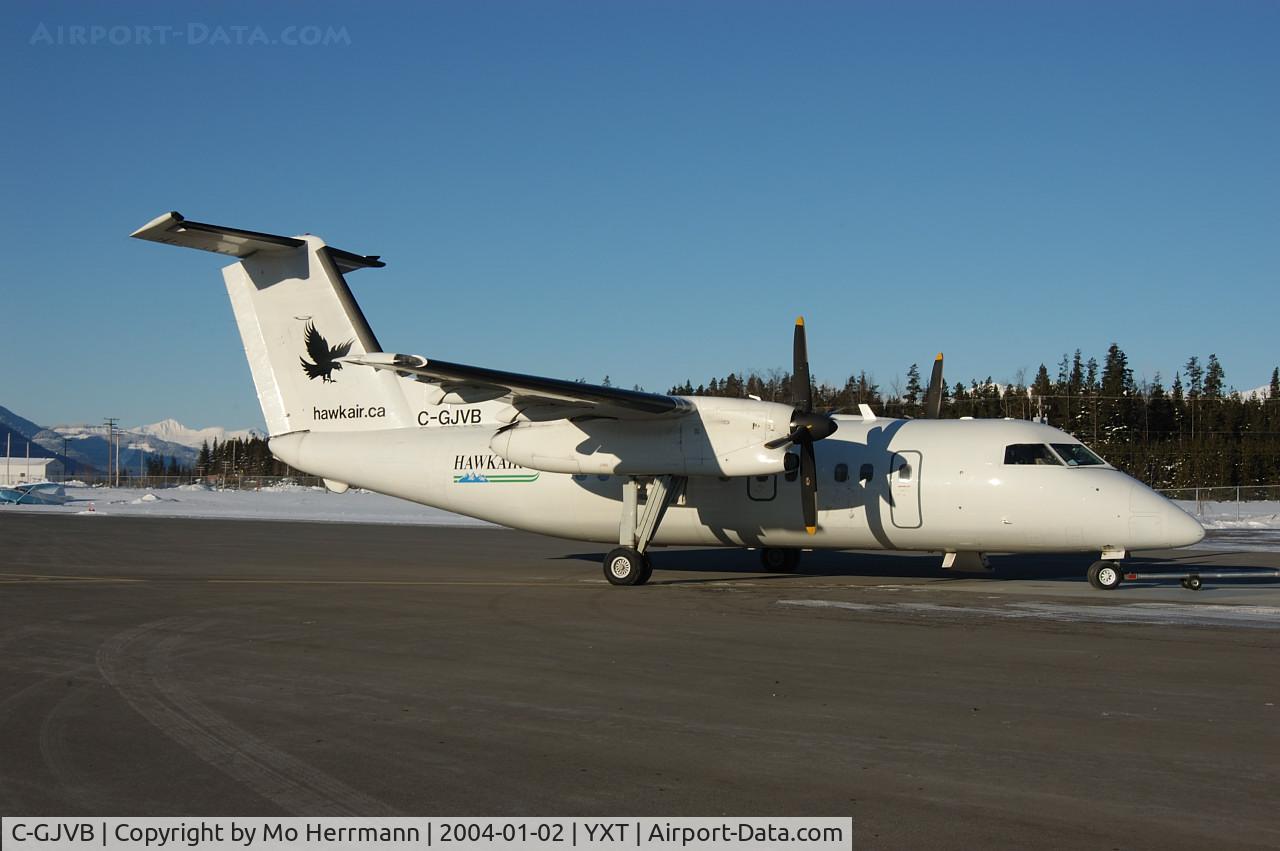 C-GJVB, 1986 De Havilland Canada CC-142 Dash 8 (DHC-8-102) C/N 46, Hawkair DHC-8 at Terrace, B.C.