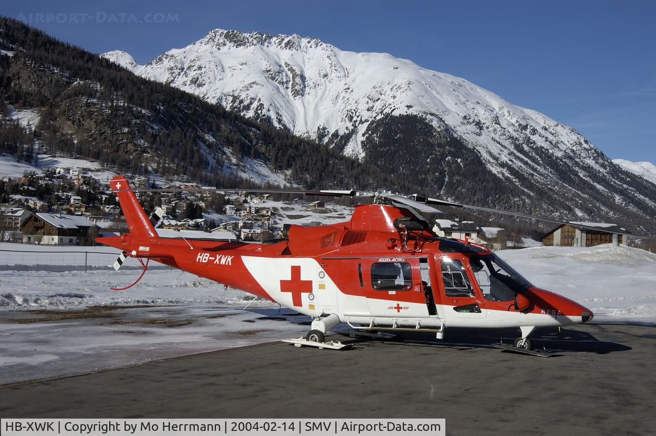 HB-XWK, 1993 Agusta A-109K-2 C/N 10011, REGA Swiss Air Ambulance Agusta Heli at Samedan