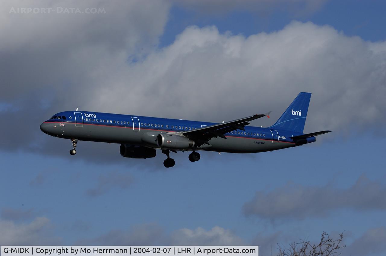 G-MIDK, 1999 Airbus A321-231 C/N 1153, British Midland Airbus A321 at London Heathrow