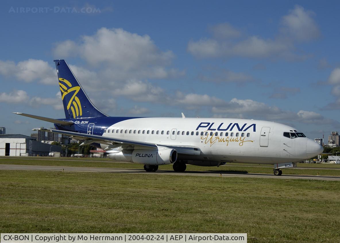 CX-BON, 1982 Boeing 737-2A3 C/N 22737, Pluna (Urugay) Boeing 737-200 at Buenos Aires Aeroparque Airport