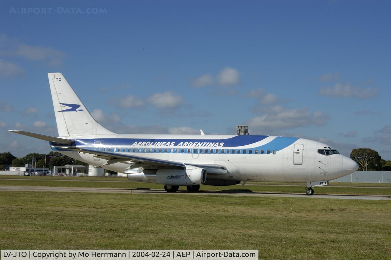 LV-JTO, 1971 Boeing 737-287 C/N 20537, Aerolineas Argentinas 737-200 with old colours at Buenos Aires Aeroparque