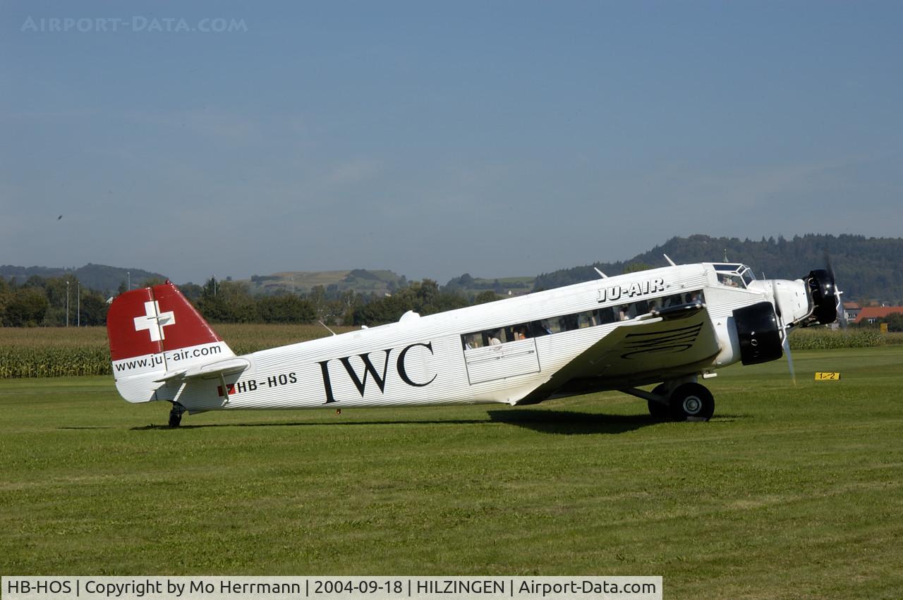 HB-HOS, 1939 Junkers Ju-52/3m g4e C/N 6580, Ju-Air Junkers Ju-52, with special stickers, at Hilzingen/Germany