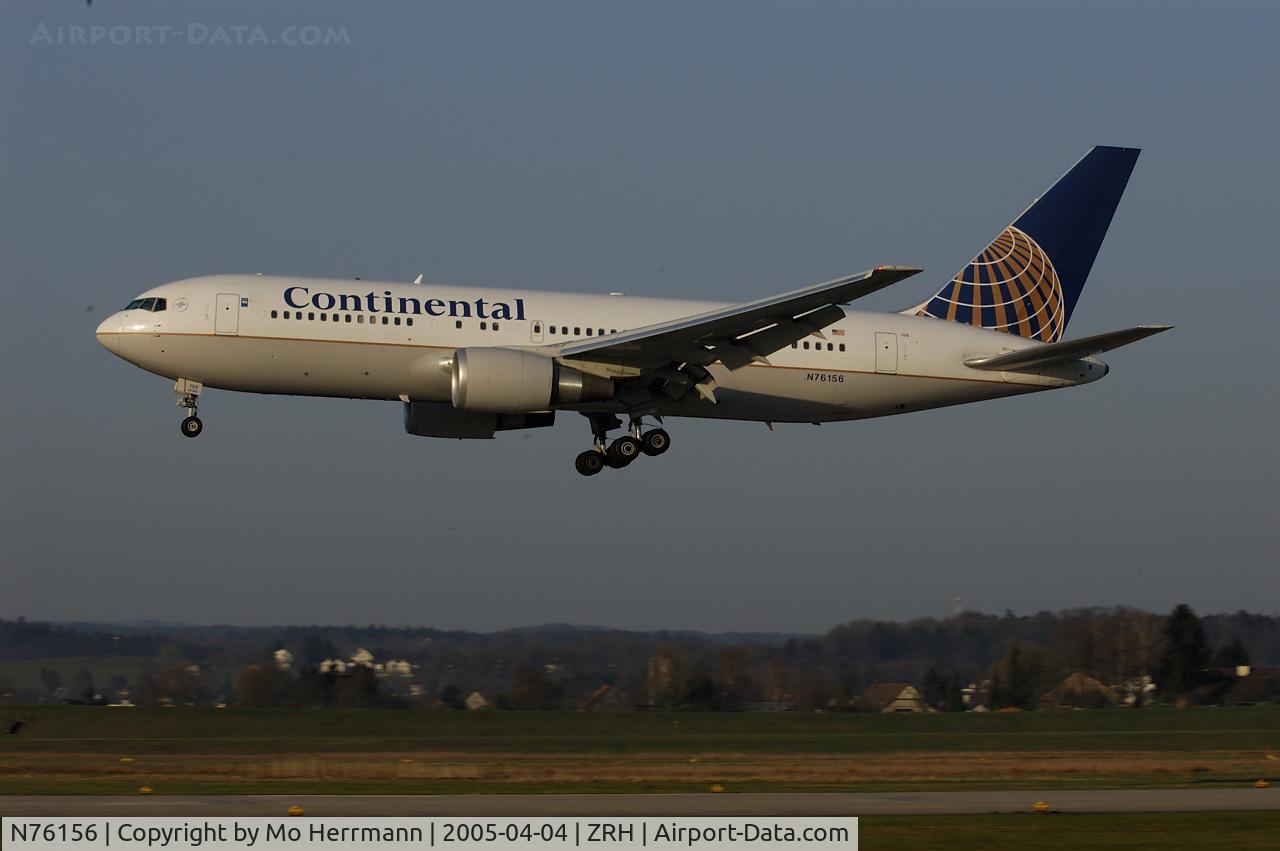N76156, 2001 Boeing 767-224 C/N 30435, Continental Boeing 767 at Zurich