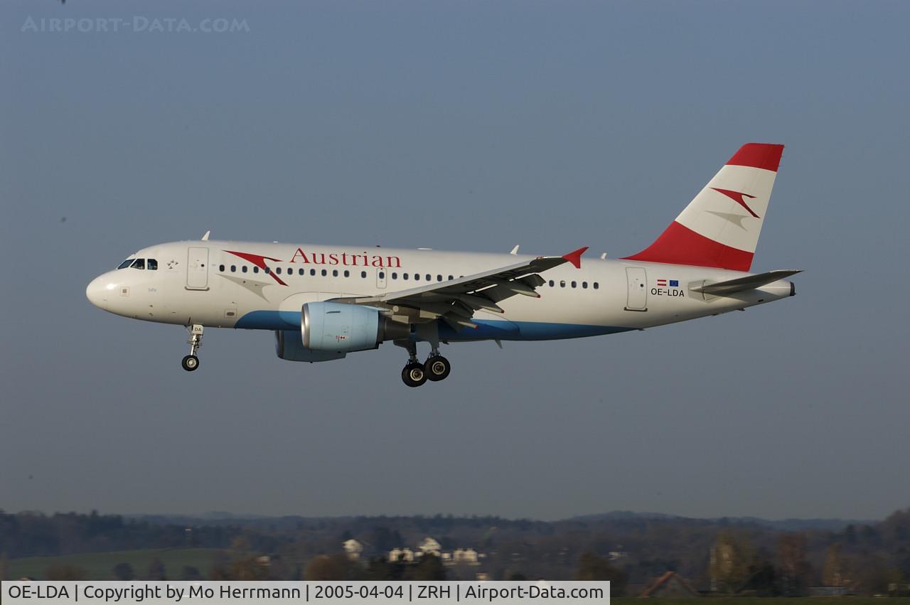OE-LDA, 2004 Airbus A319-112 C/N 2131, A319 of Austrian Airlines in Zurich