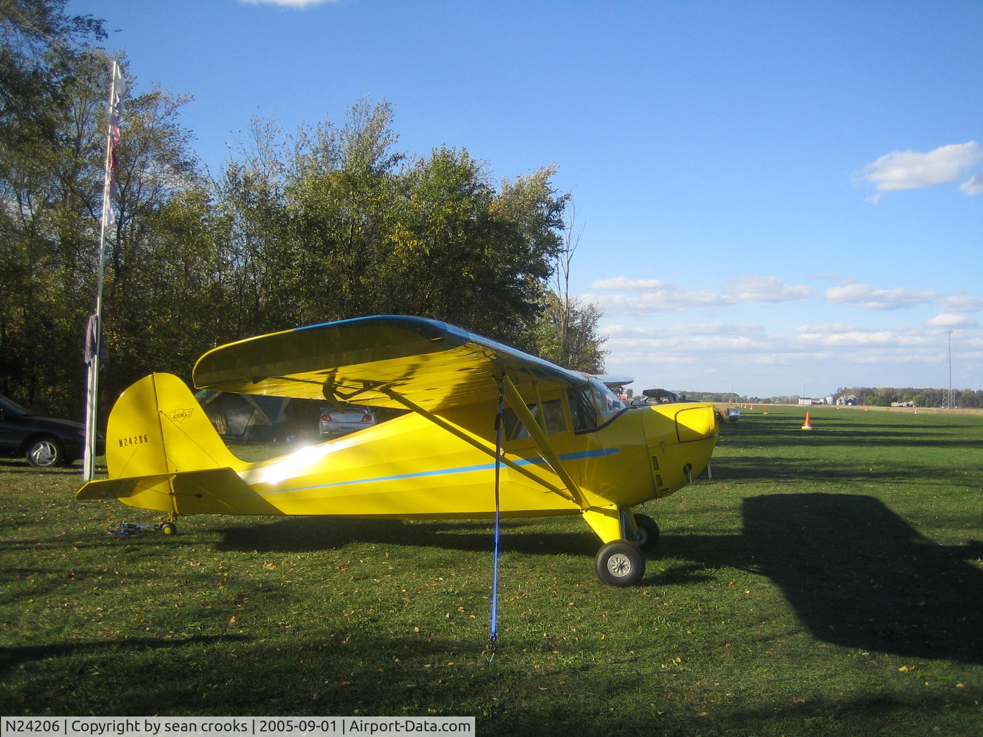 N24206, 1939 Aeronca 65-LA C/N L-6709, Chief at a flyin in dundee mi