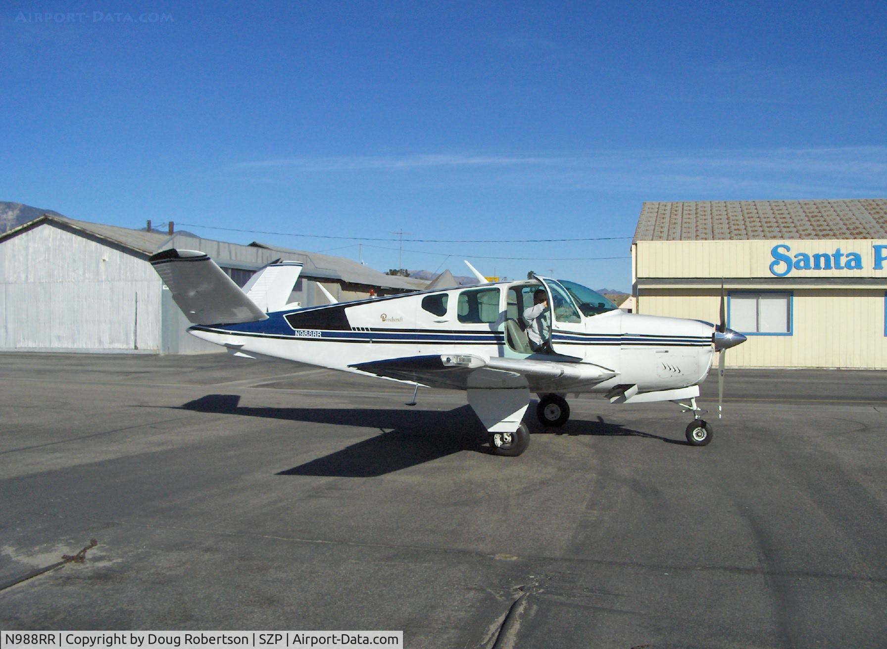 N988RR, 1959 Beech M35 Bonanza C/N D-6179, 1959 Beech M35 BONANZA Continental IO-470-C 250 Hp