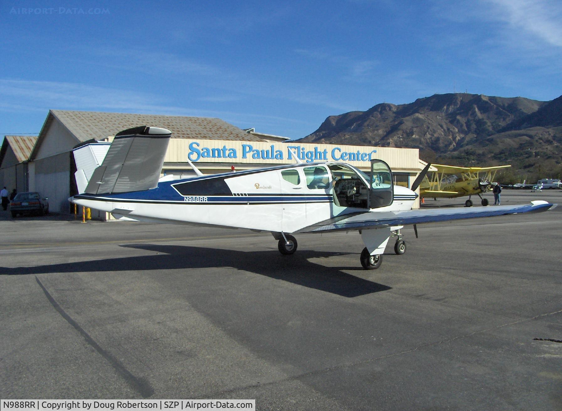 N988RR, 1959 Beech M35 Bonanza C/N D-6179, 1959 Beech M35 BONANZA Continental IO-470-C 250 Hp