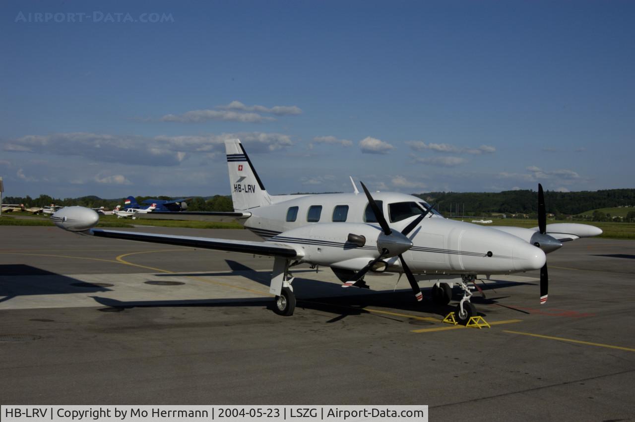 HB-LRV, 1977 Piper PA-31T-620 Cheyenne II C/N 31T-7820017, private airplane at Grenchen, Switzerland