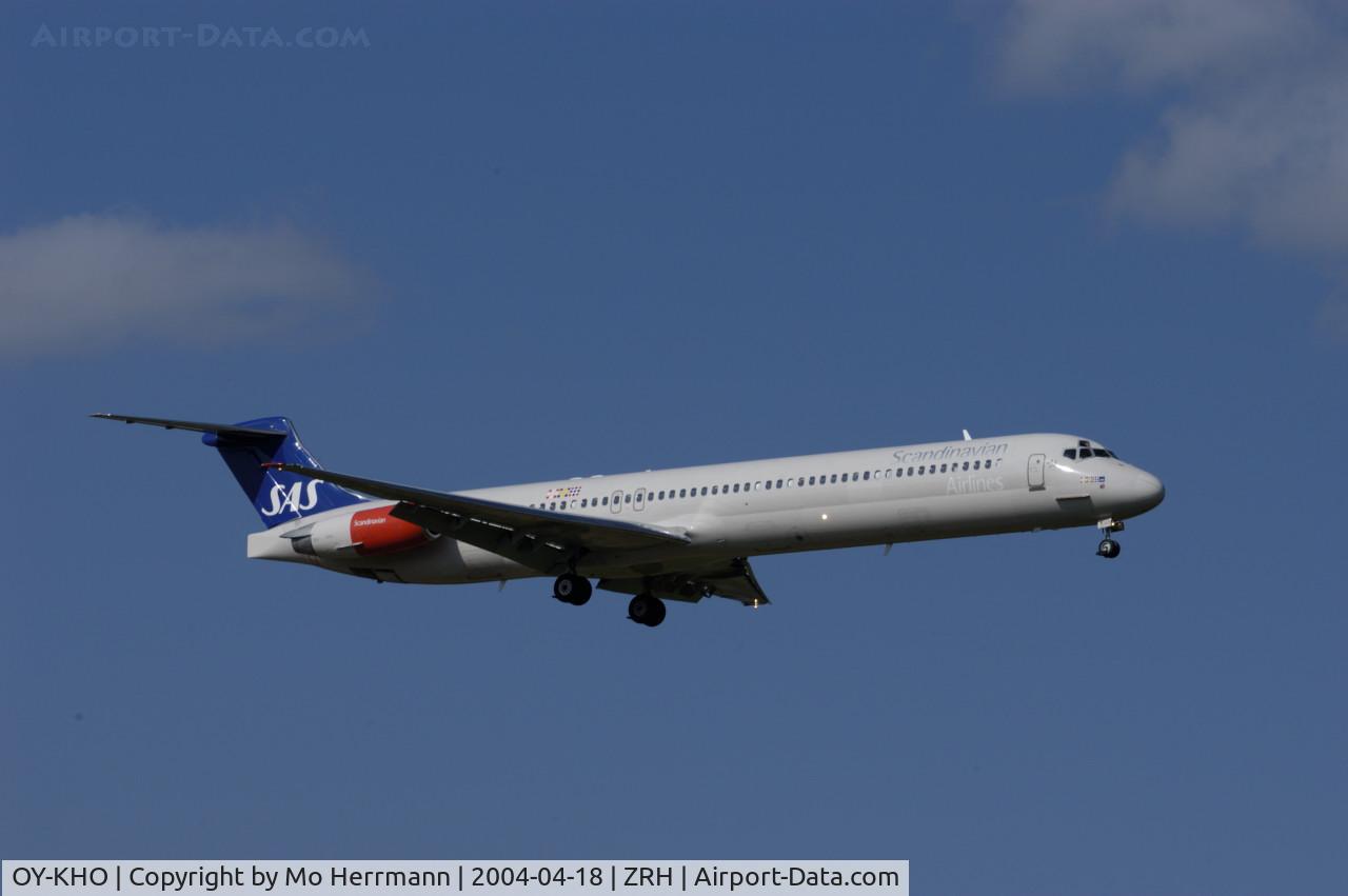 OY-KHO, 1991 McDonnell Douglas MD-83 (DC-9-83) C/N 49625, MD-80 of SAS Scandinavian Airlines at Zurich