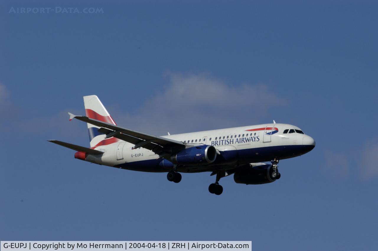 G-EUPJ, 2000 Airbus A319-131 C/N 1232, British Airways A319 at Zurich