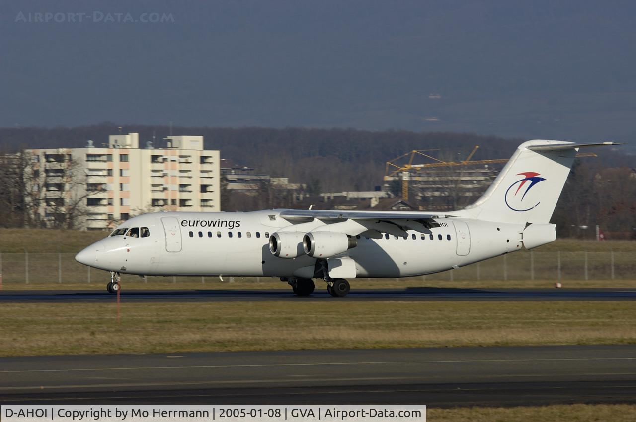 D-AHOI, 1990 British Aerospace BAe.146-300A C/N E3187, Eurowings RJ85 at Geneva