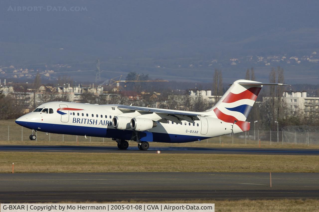 G-BXAR, 1997 British Aerospace Avro 146-RJ100 C/N E3298, British Airways BAe 146 at Geneva