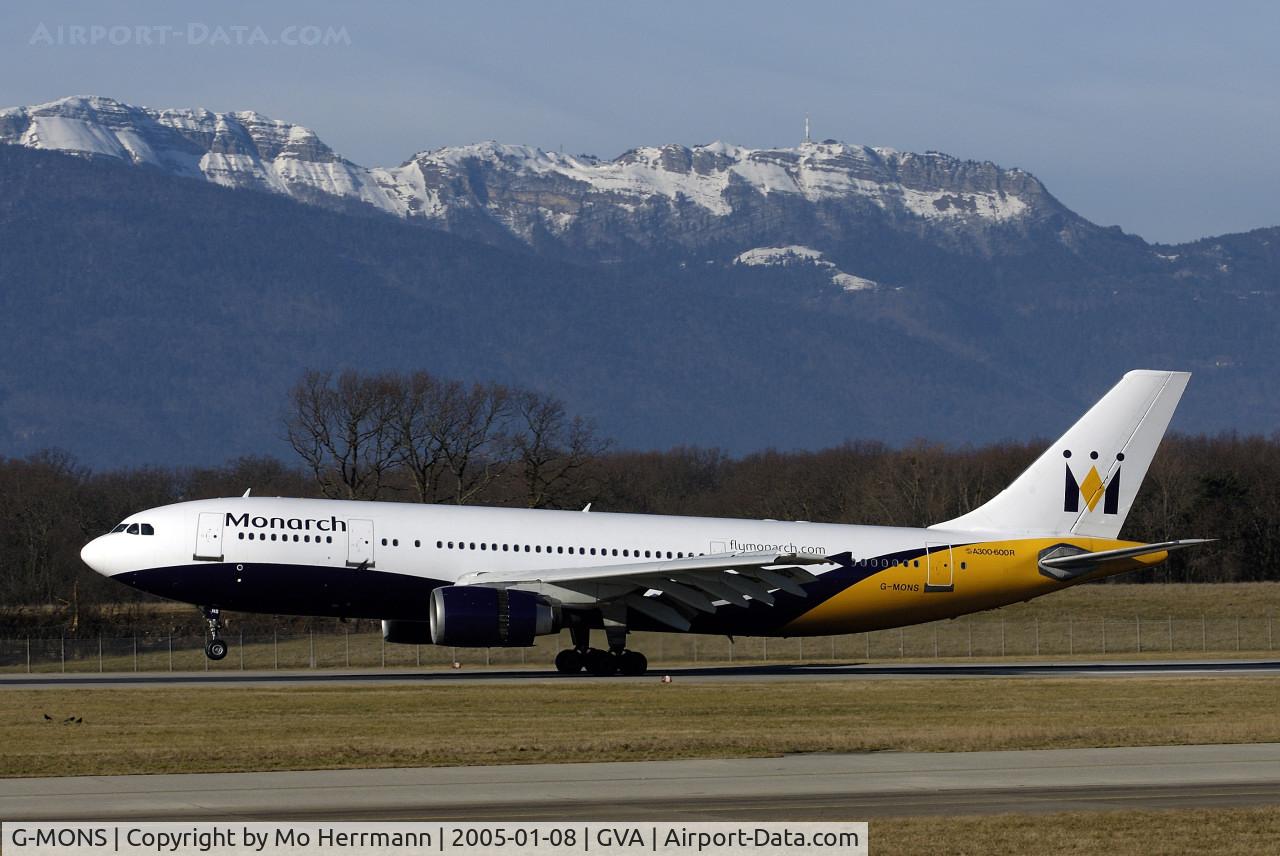 G-MONS, 1989 Airbus A300B4-605R C/N 556, Monarch Airbus A300 at Geneva