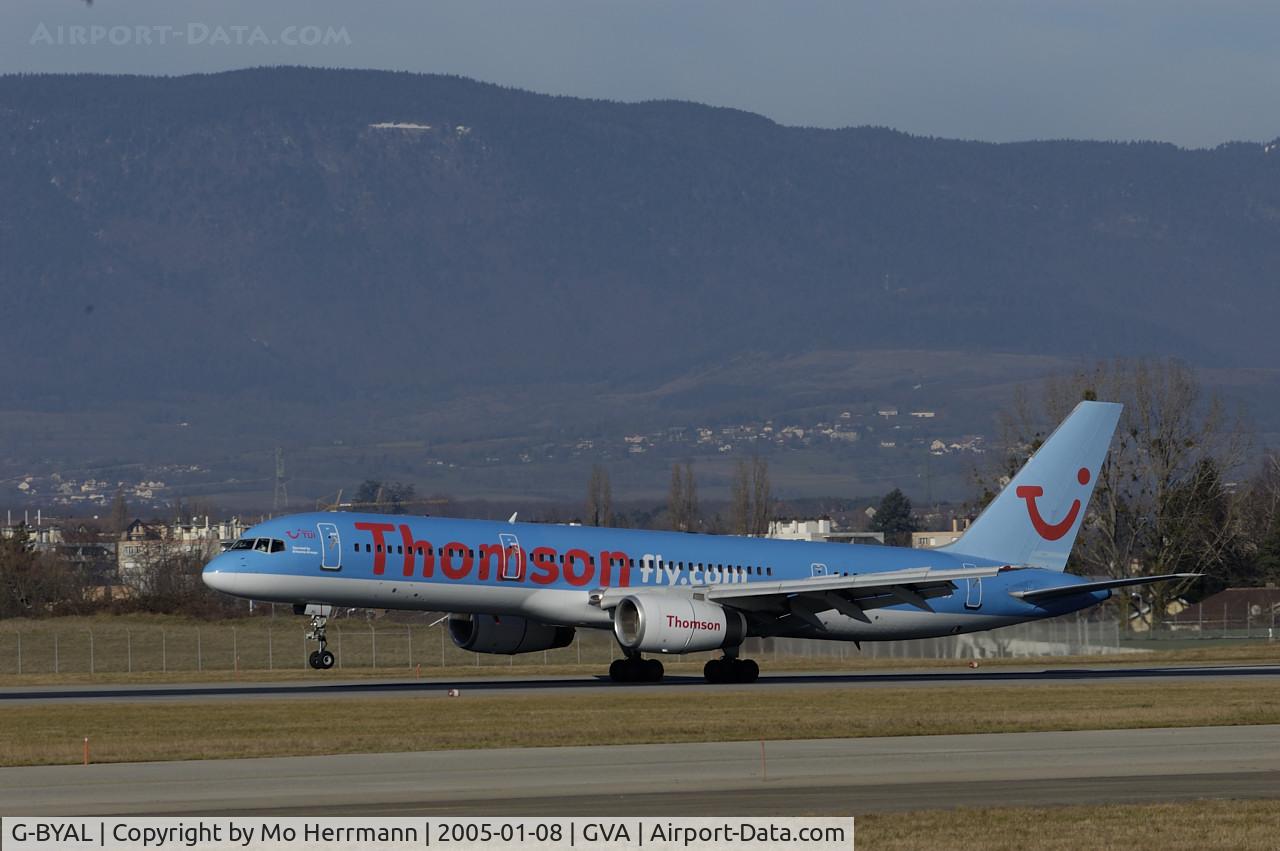 G-BYAL, 1993 Boeing 757-204 C/N 25626, Thomsonfly at Geneva