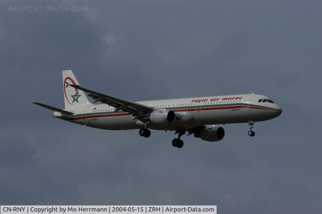 CN-RNY, 2003 Airbus A321-211 C/N 2076, RAM Royal Air Maroc A321 at Zurich