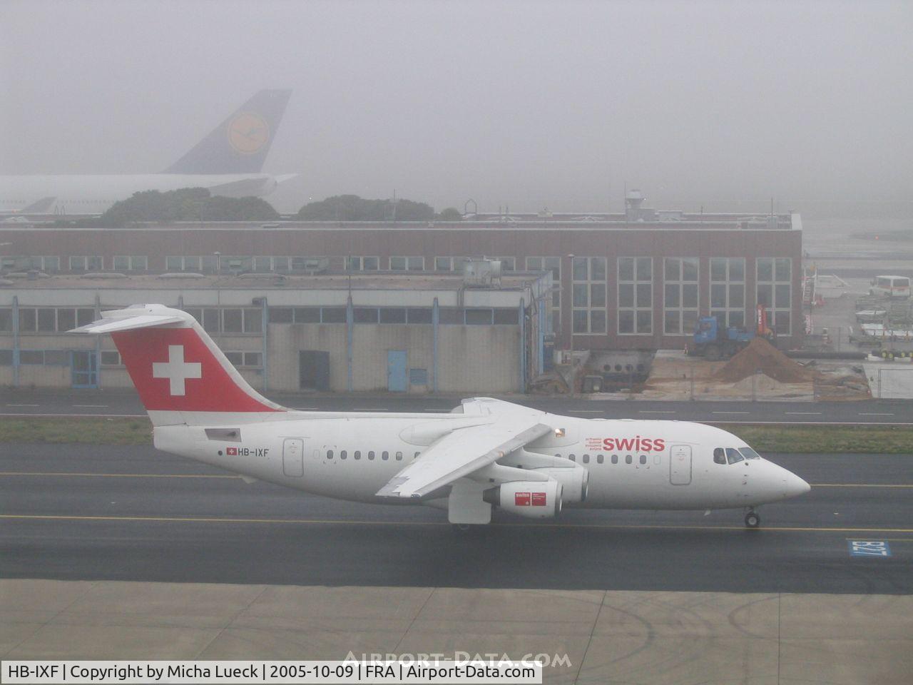 HB-IXF, 1992 British Aerospace BAe.146-200 C/N E2226, A foggy morning in Frankfurt