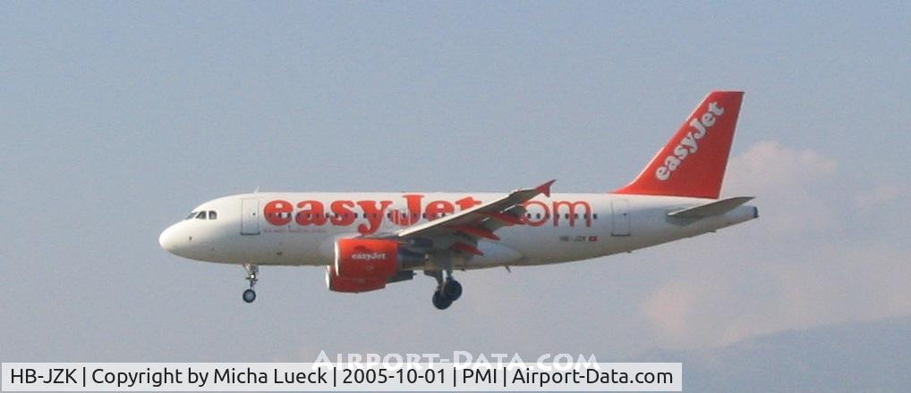 HB-JZK, 2004 Airbus A319-111 C/N 2319, easyJet Switzerland's A319 approaching Palma de Mallorca