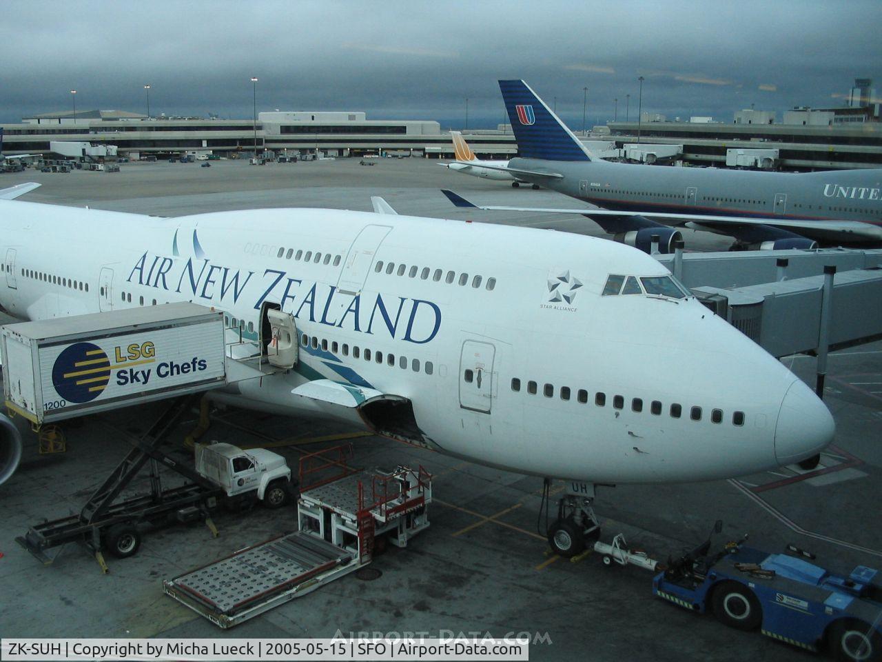 ZK-SUH, 1991 Boeing 747-475 C/N 24896, At San Francisco, shortly before departure to Auckland