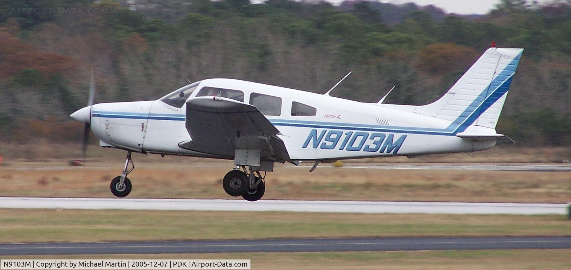 N9103M, 1986 Piper PA-28-161 C/N 28-8616047, Takeoff from 2R