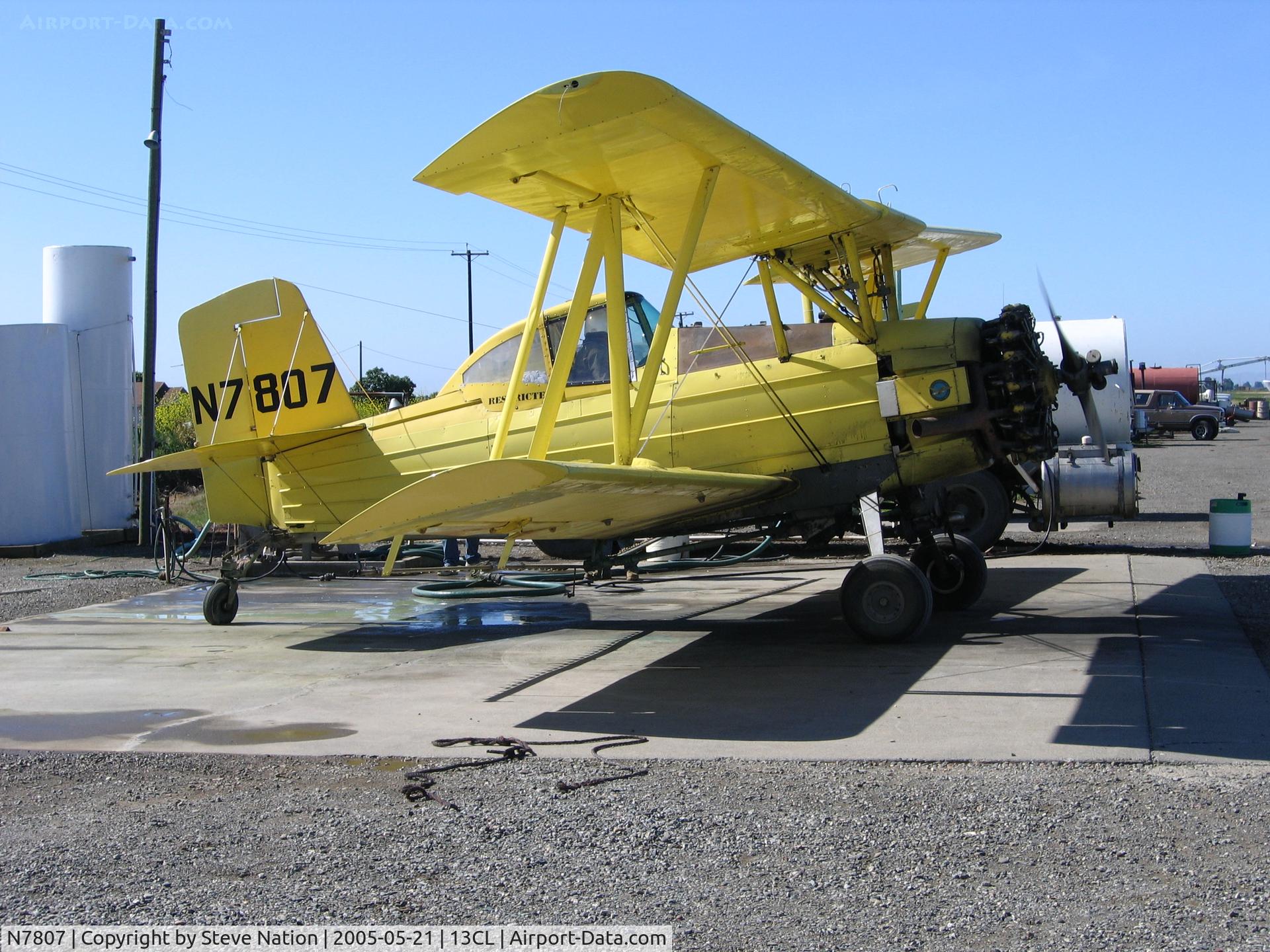 N7807, 1972 Grumman-Schweizer G-164A C/N 1012, Dixon Aviation 1974 Grumman-Schweizer G-164A Ag-Cat  rigged for spraying @ Maine-Prairie airstrip south of Dixon, CA