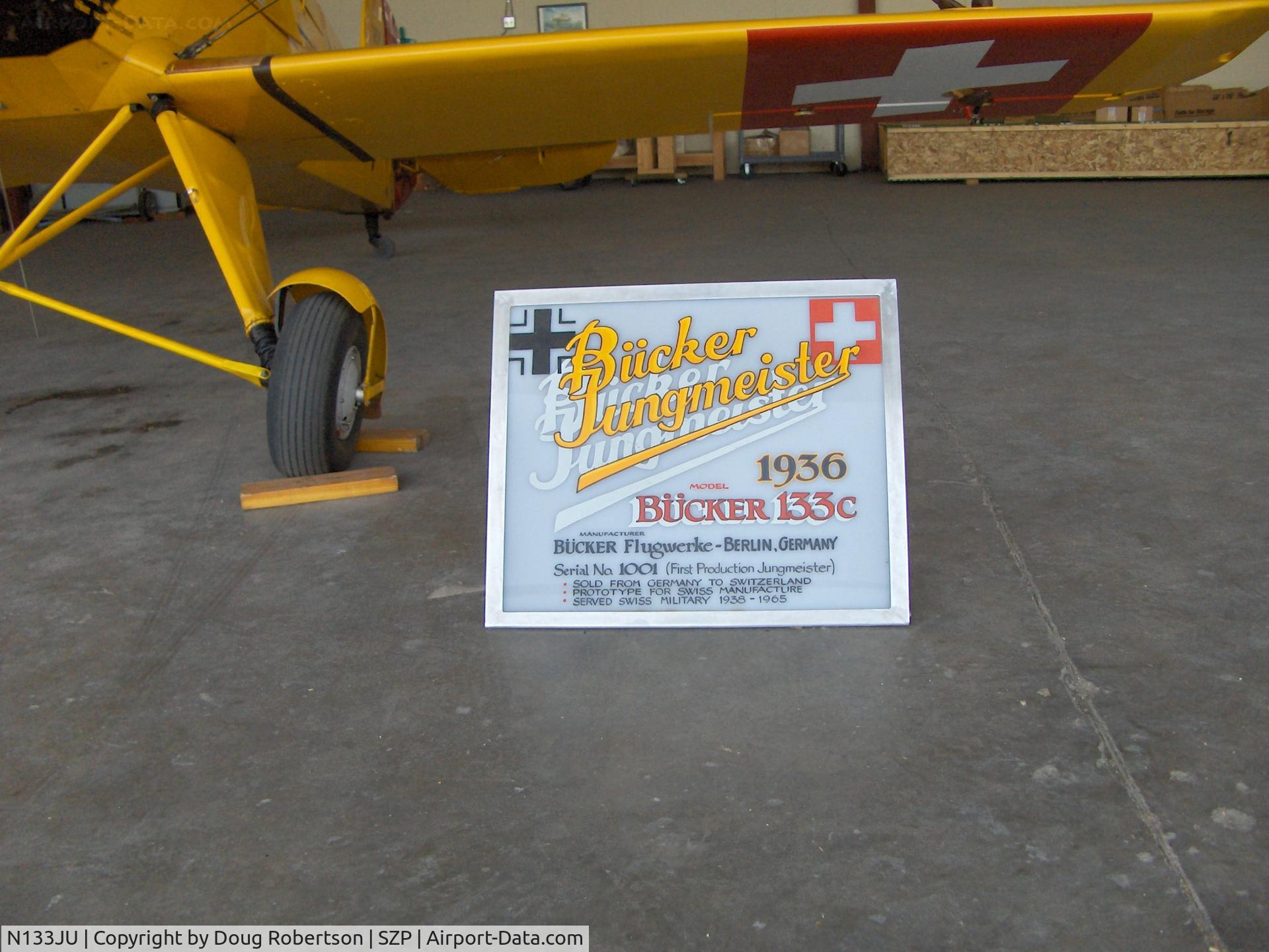 N133JU, 1936 Bucker Bu-133C Jungmeister C/N 1001, 1936 Bucker JUNGMEISTER 133C (Serial No. 1001, First Production JUNGMEISTER) Siemens- Halske SH 14 A-4 Radial 160 Hp