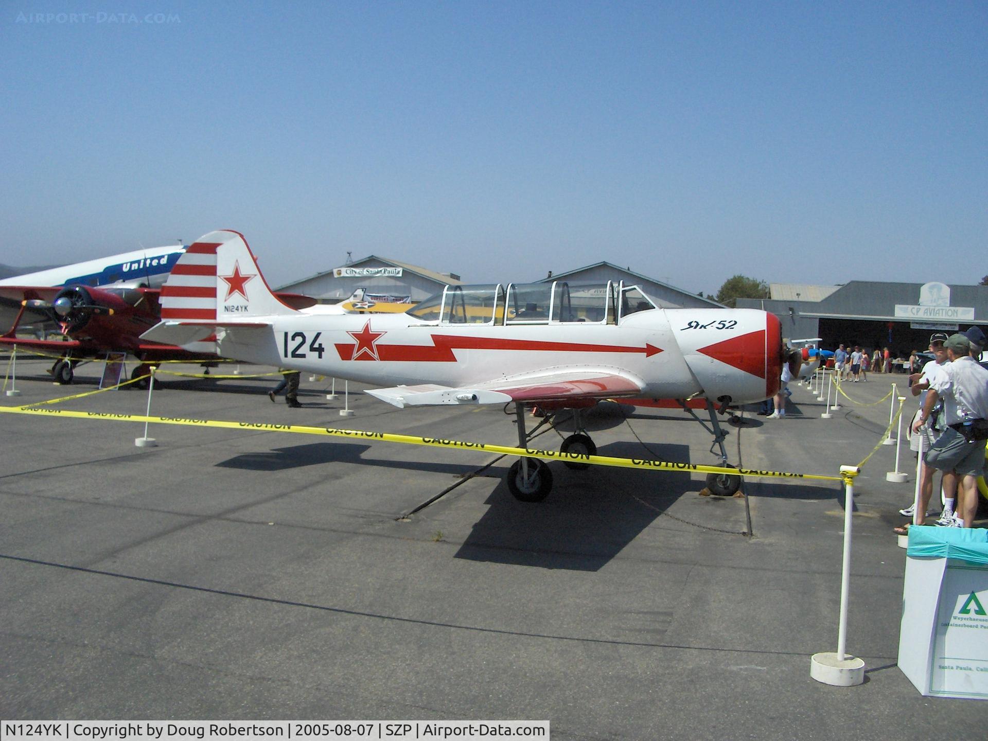 N124YK, 1984 Yakovlev Yak-52 C/N 844804, 1984 Intreprinderea de Avioane Bacau-Romania (Yakovlev) Yak 52 Vedeneev MP-14P 9 cylinder air-cooled radial 360 Hp