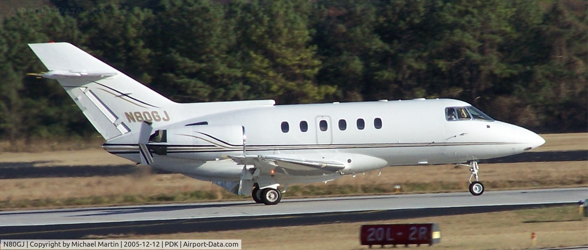 N80GJ, 1988 British Aerospace BAe.125 Series 800A C/N 258136, Landing PDK on 20L