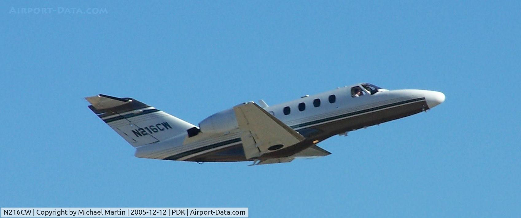 N216CW, 1995 Cessna 525 CitationJet CJ1 C/N 525-0116, Departing PDK on 20L