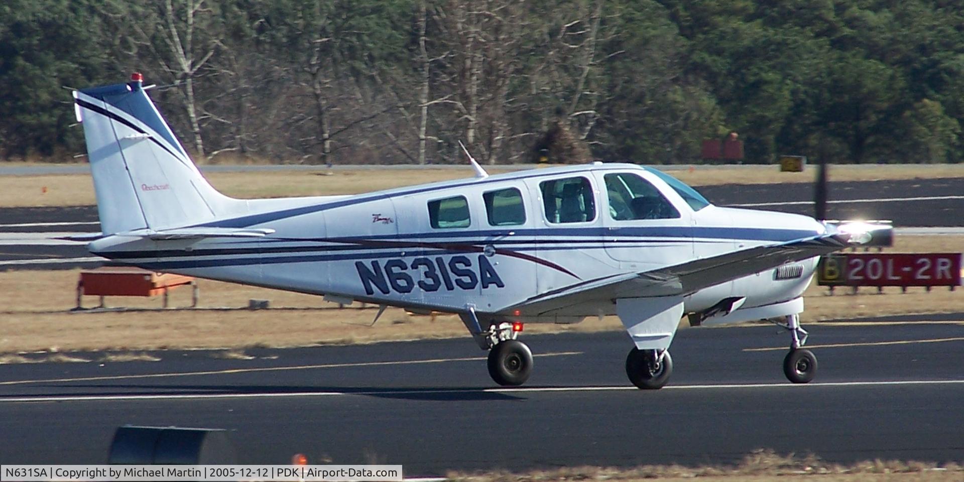 N631SA, 1999 Raytheon Aircraft Company A36 Bonanza C/N E-3231, Landing PDK on 20R