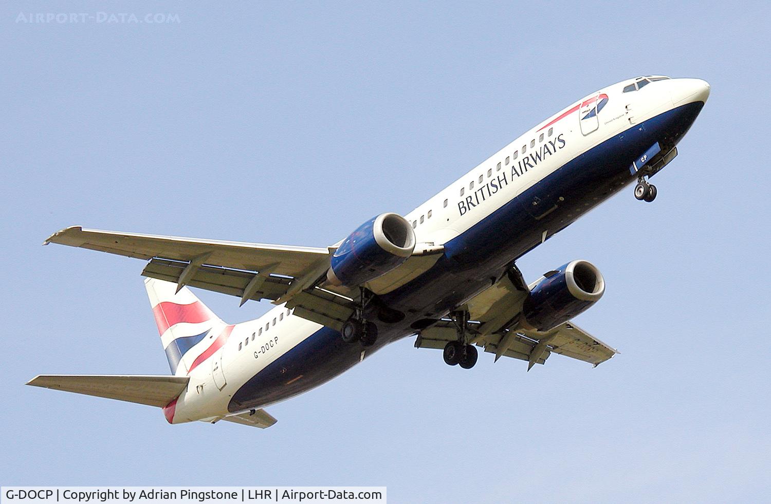 G-DOCP, 1992 Boeing 737-436 C/N 25850, British Airways Boeing 737-400 landing at London (Heathrow) Airport, England