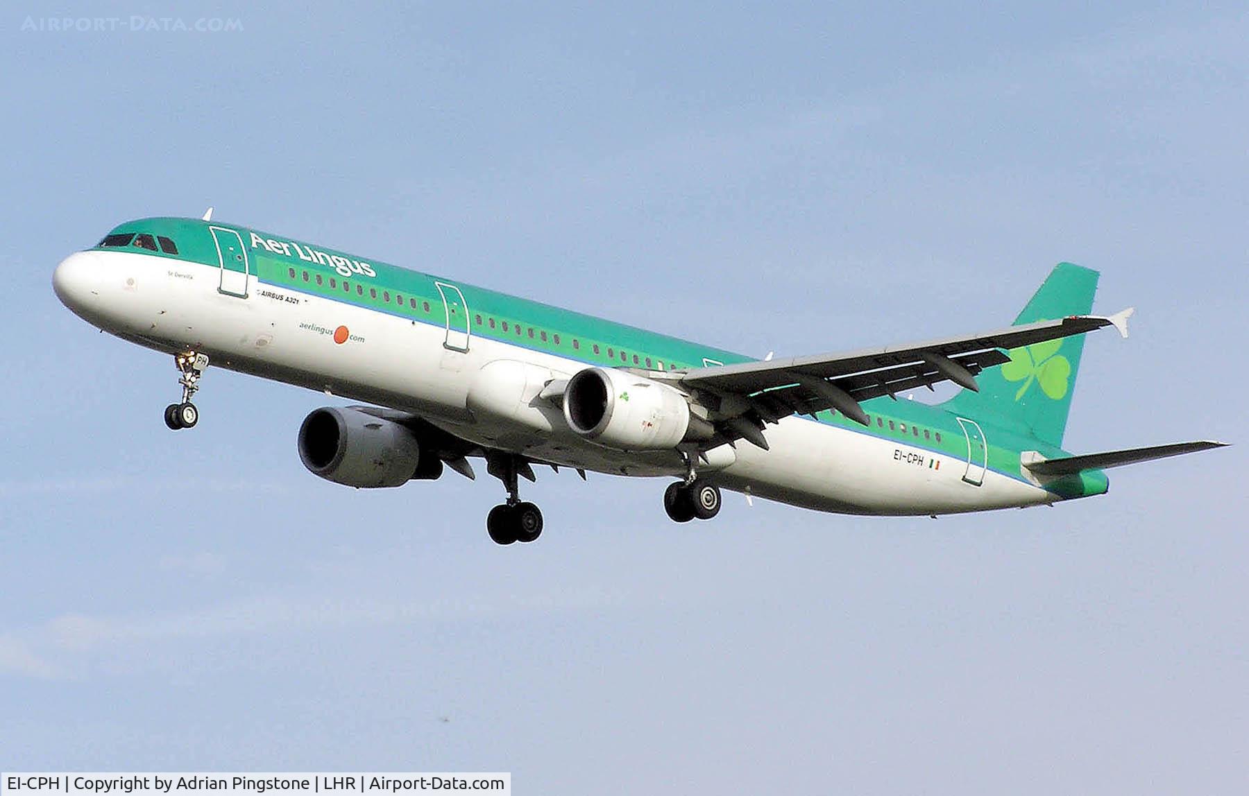EI-CPH, 1999 Airbus A321-211 C/N 1094, Aer Lingus Airbus A321-200 landing at London (Heathrow) Airport, England