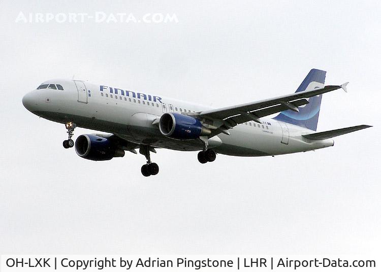 OH-LXK, 2003 Airbus A320-214 C/N 2065, Finnair A320-200 landing at London (Heathrow) Airport.