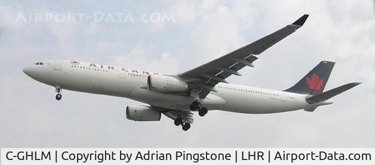 C-GHLM, 2001 Airbus A330-343 C/N 0419, Airbus A330-300 of Air Canada on the approach to London (Heathrow) Airport