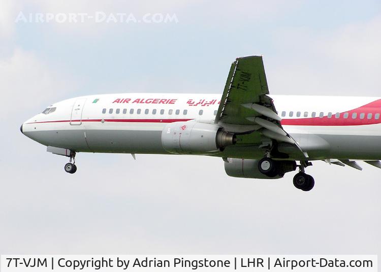 7T-VJM, 2000 Boeing 737-8D6 C/N 30205, Air Algerie Boeing 737-800 (7T-VJM) landing at London (Heathrow) airport in May 2004