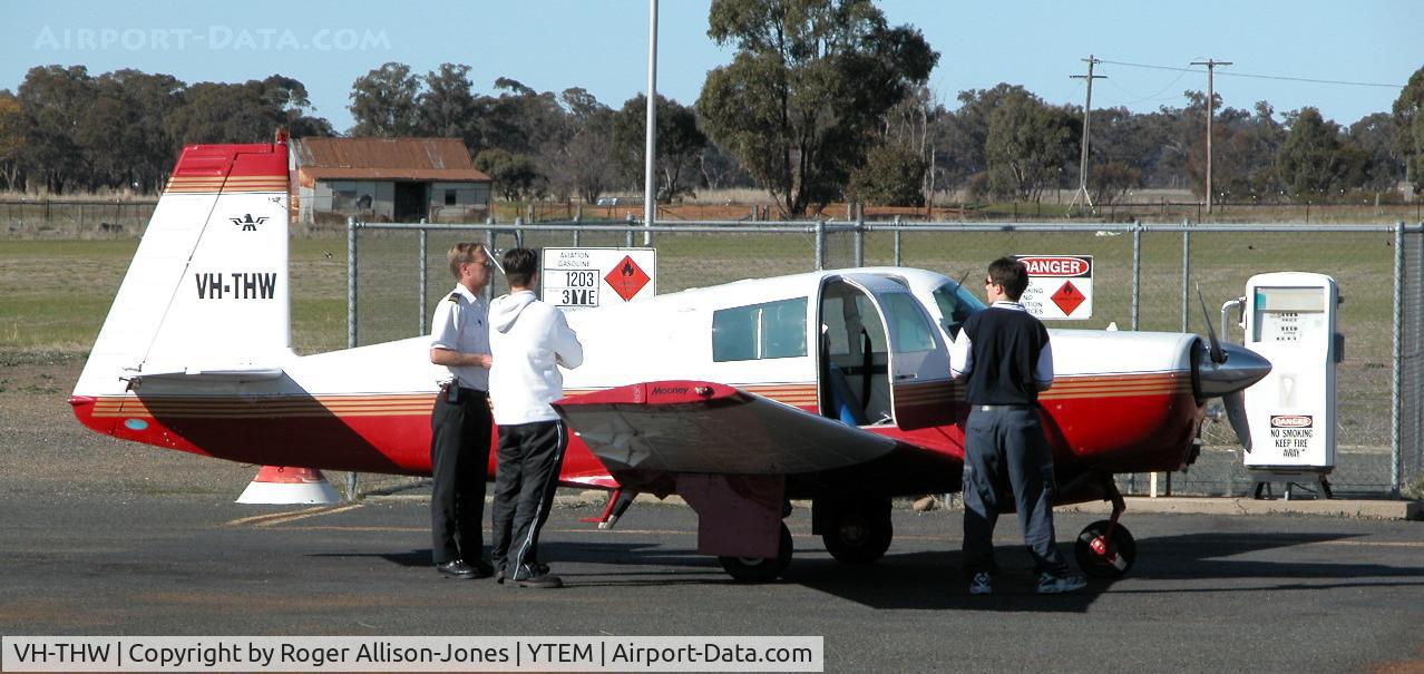 VH-THW, 1977 Mooney M20C Ranger Ranger C/N 20-1225, At Temora, NSW, Australia