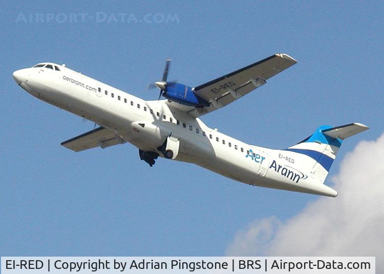 EI-RED, 1993 ATR 72-202 C/N 373, ATR-72 of the Irish airline Aer Arann (EI-RED) on take-off from Bristol Airport, Bristol, England in September 2003