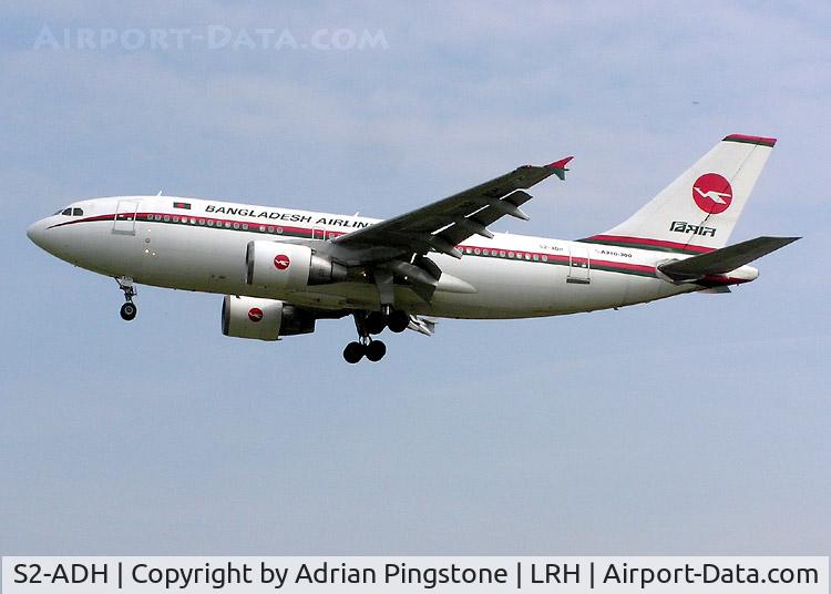 S2-ADH, 1992 Airbus A310-325/ET C/N 650, Biman Bangladesh Airlines Airbus A310-300 (S2-ADH) landing at London (Heathrow) Airport in May 2004
